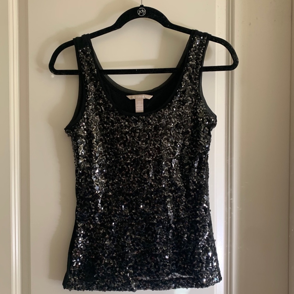 Banana republic black sequin tank XS